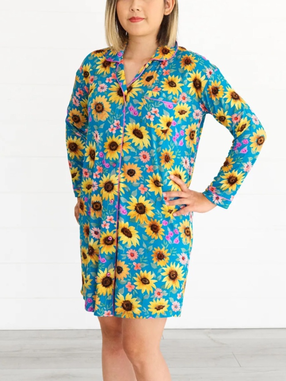 Little Sleepies Bamboo XS Sunflower Fields pajama nightgown